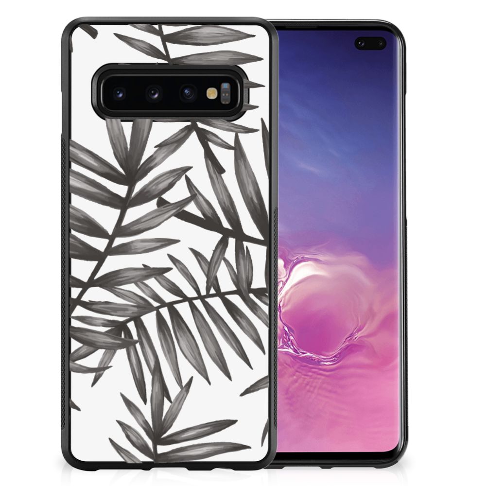 Samsung Galaxy S10+ Skin Case Leaves Grey