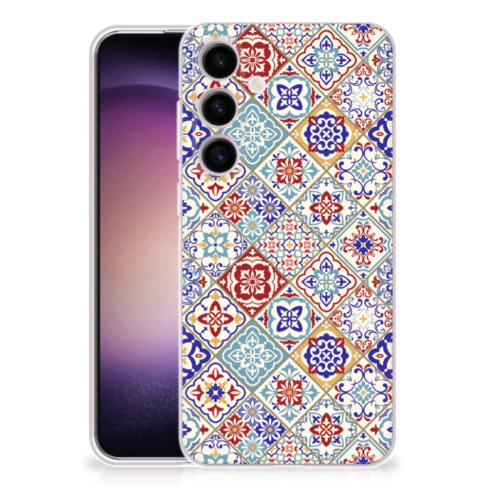 Samsung Galaxy S24 TPU Siliconen Hoesje Tiles Color