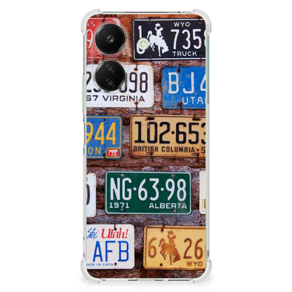 Xiaomi Redmi 13C 4G Anti-shock Hoesje met foto Kentekenplaten