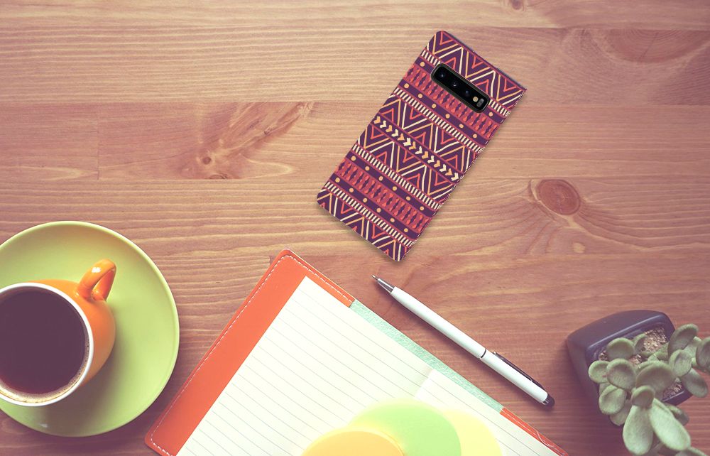 Samsung Galaxy S10 Plus Hoesje met Magneet Aztec Paars