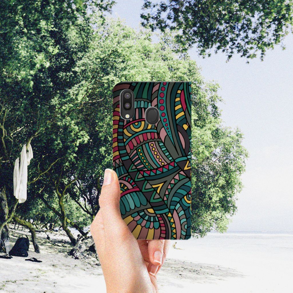 Samsung Galaxy M20 Hoesje met Magneet Aztec
