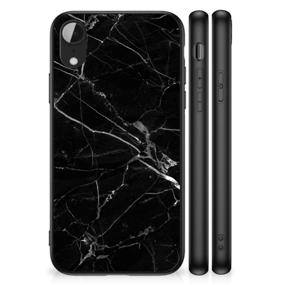 Apple iPhone XR Marmeren Print Telefoonhoesje Marmer Zwart - Origineel Cadeau Vader B2C Telecom