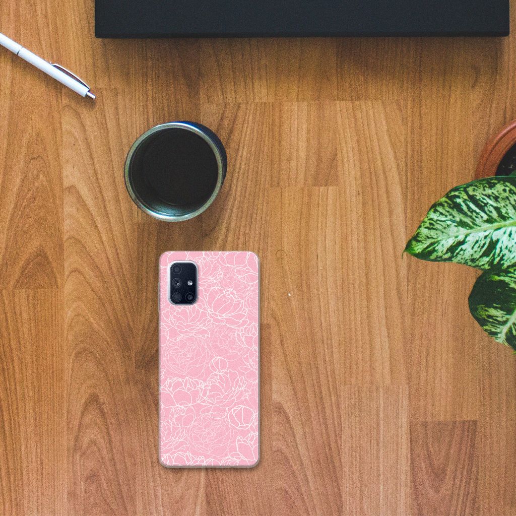 Samsung Galaxy M51 TPU Case White Flowers B2C Telecom