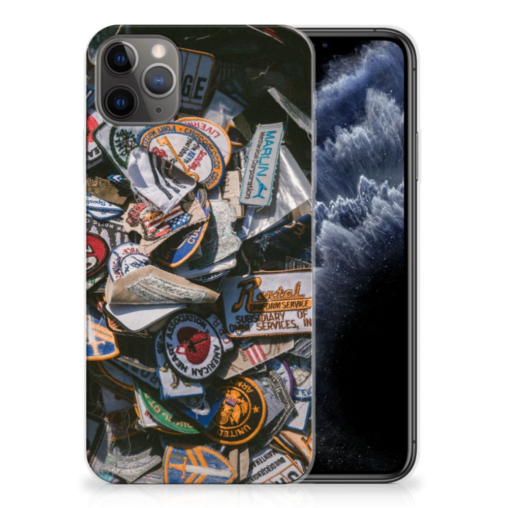 Apple iPhone 11 Pro Max Siliconen Hoesje met foto Badges