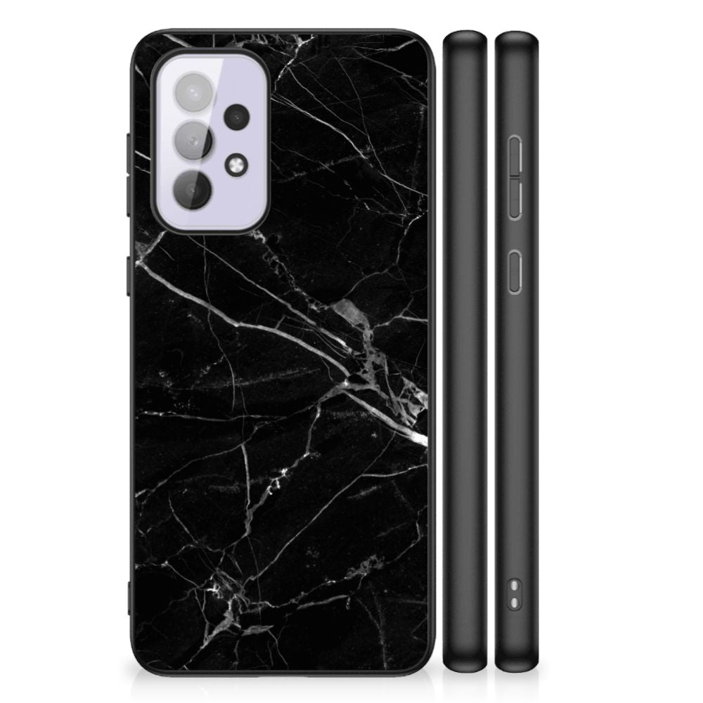 Samsung Galaxy A33 5G Marmeren Print Telefoonhoesje Marmer Zwart - Origineel Cadeau Vader B2C Telecom
