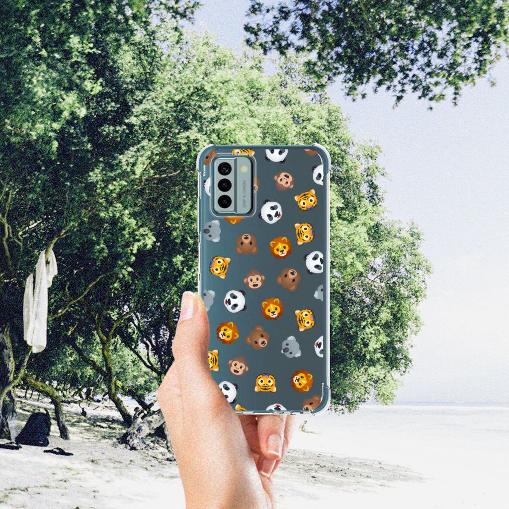 Doorzichtige Silicone Hoesje voor Nokia G22 Dieren Emojis B2C Telecom