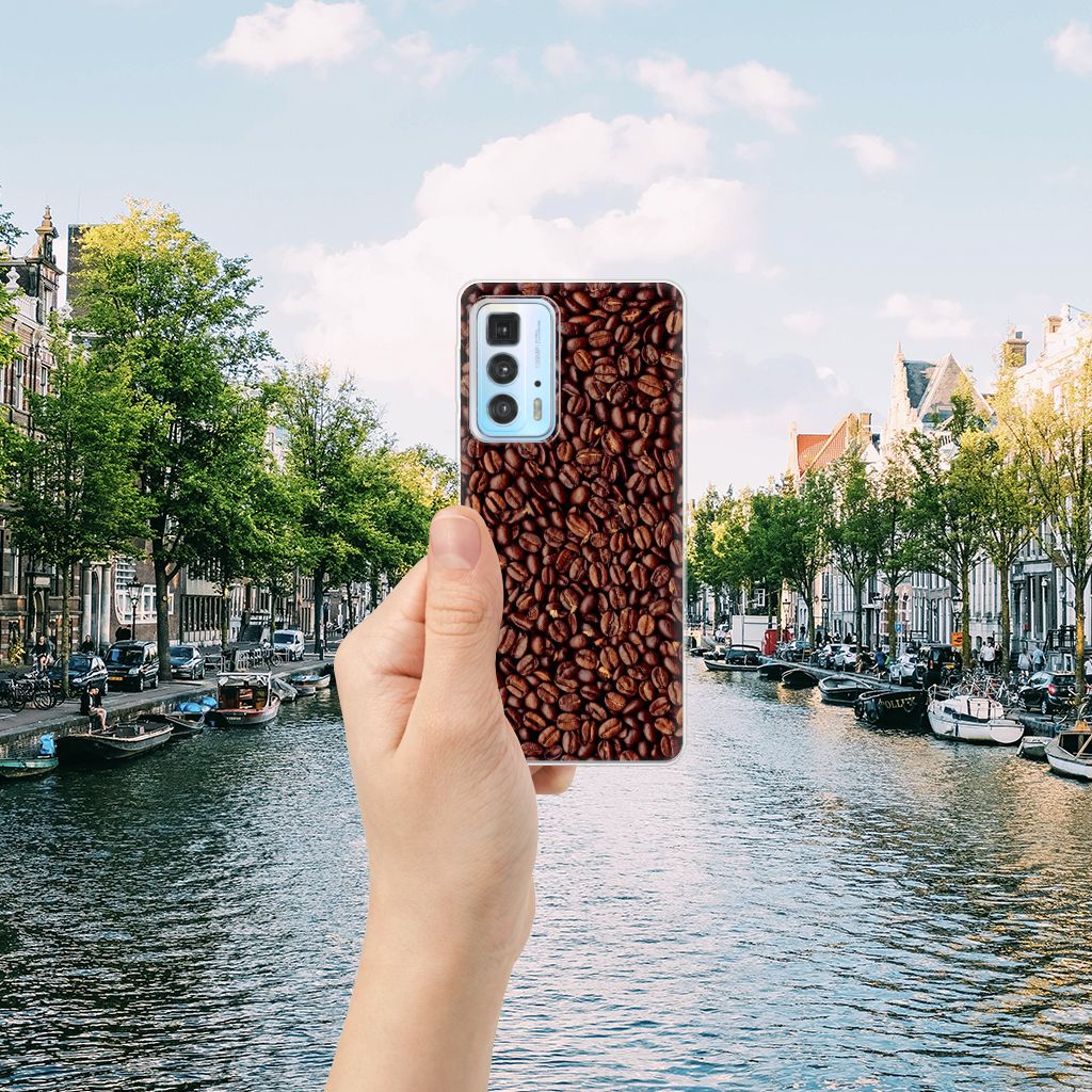 Motorola Edge 20 Pro Siliconen Case Koffiebonen