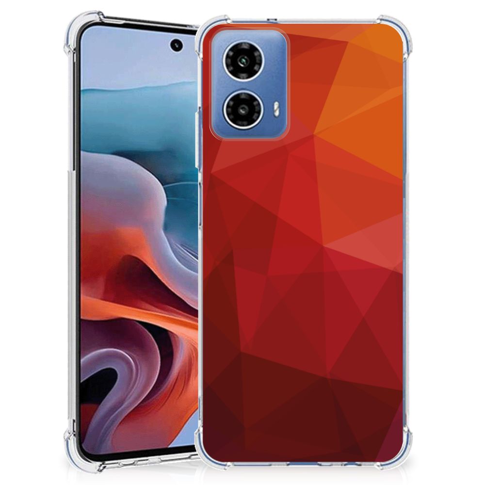 Shockproof Case voor Motorola Moto G34 Polygon Red B2C Telecom