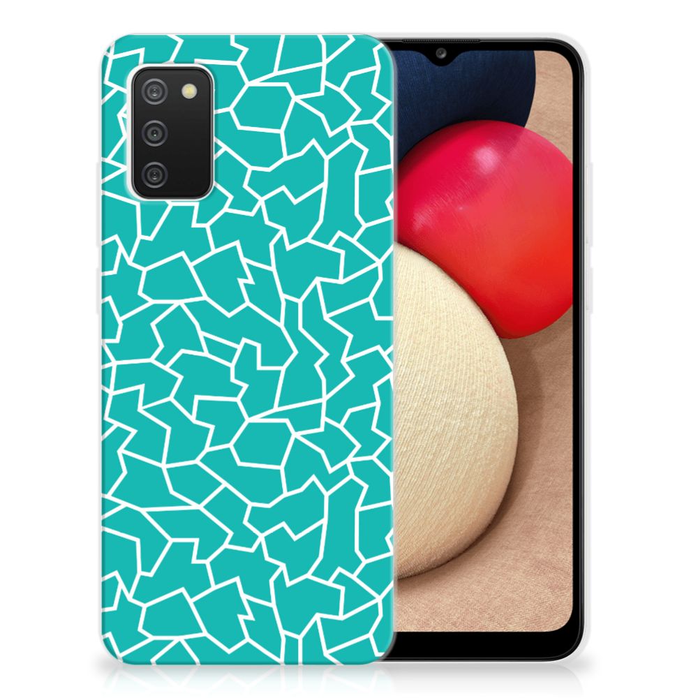 Samsung Galaxy A02s Hoesje maken Cracks Blue B2C Telecom