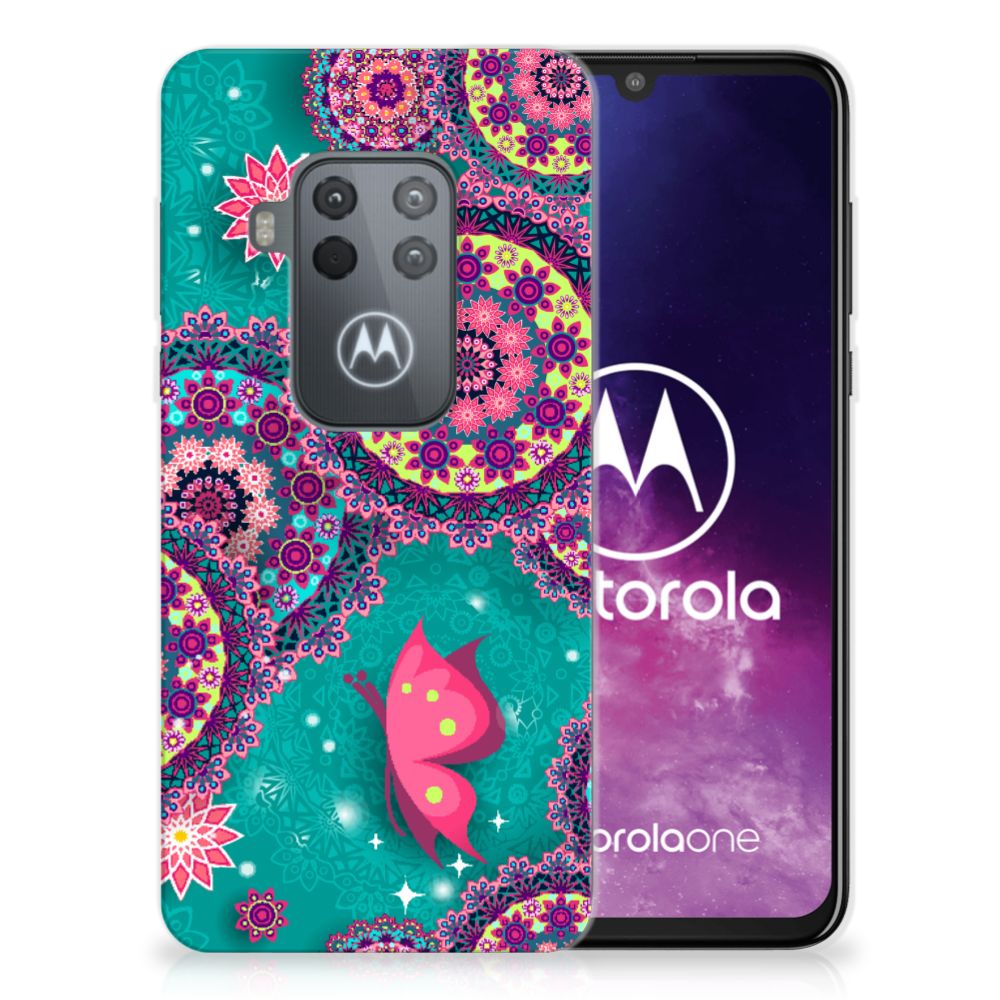 Motorola One Zoom Hoesje maken Cirkels en Vlinders
