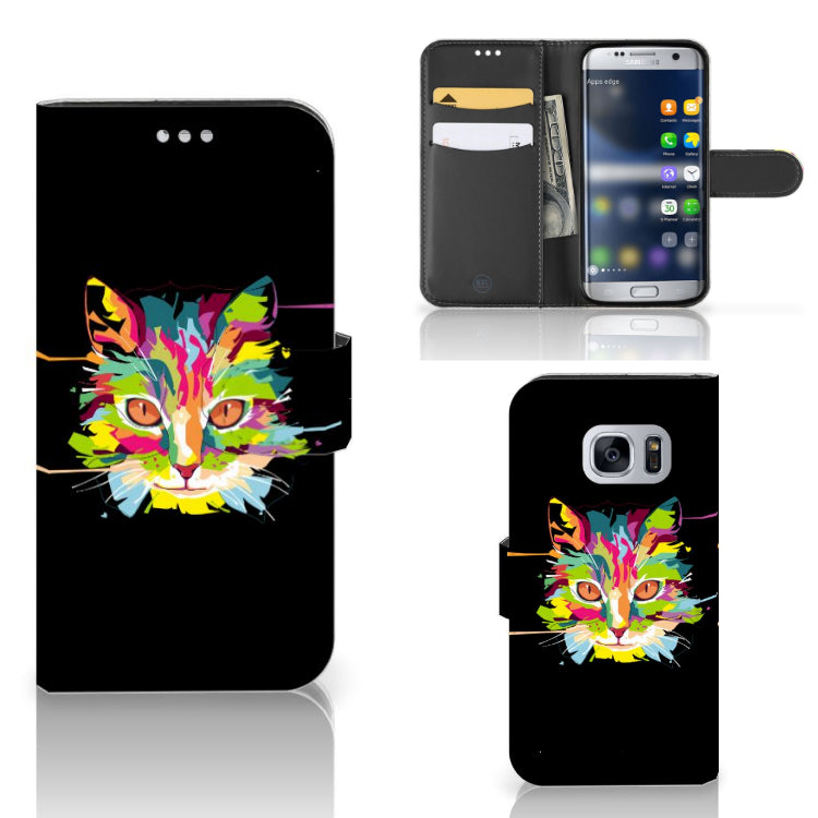 Samsung Galaxy S7 Leuk Hoesje Cat Color