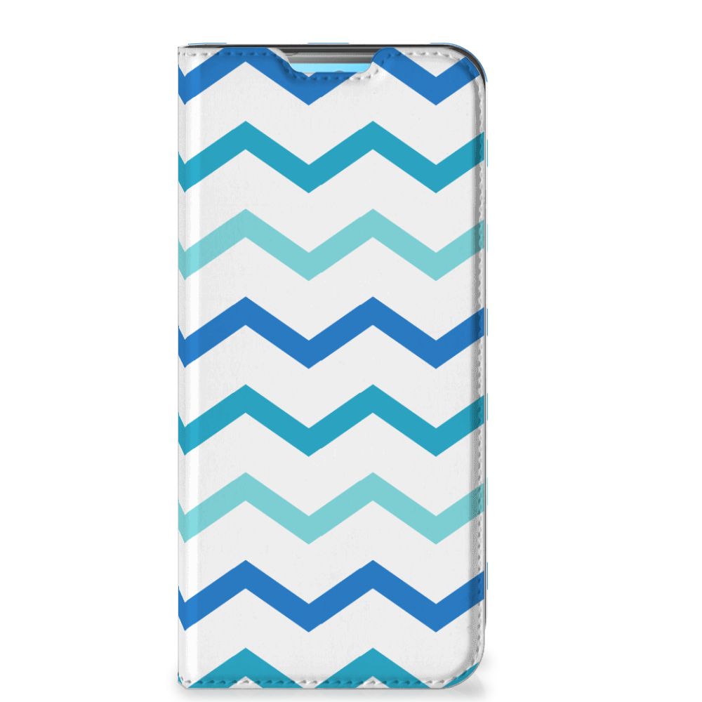 Xiaomi Redmi 10 Hoesje met Magneet Zigzag Blauw - B2C Telecom