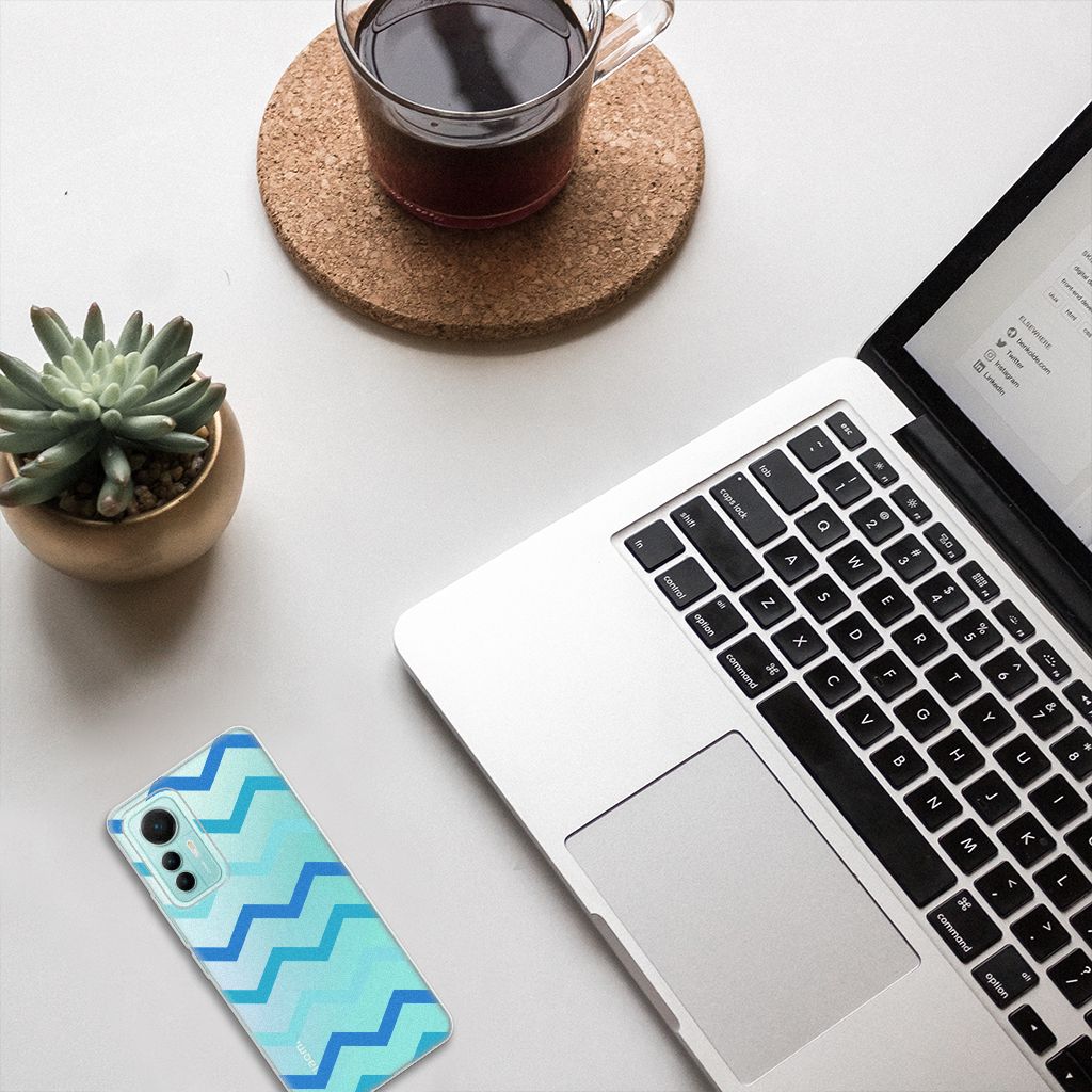 Xiaomi 12 Lite TPU bumper Zigzag Blauw B2C Telecom