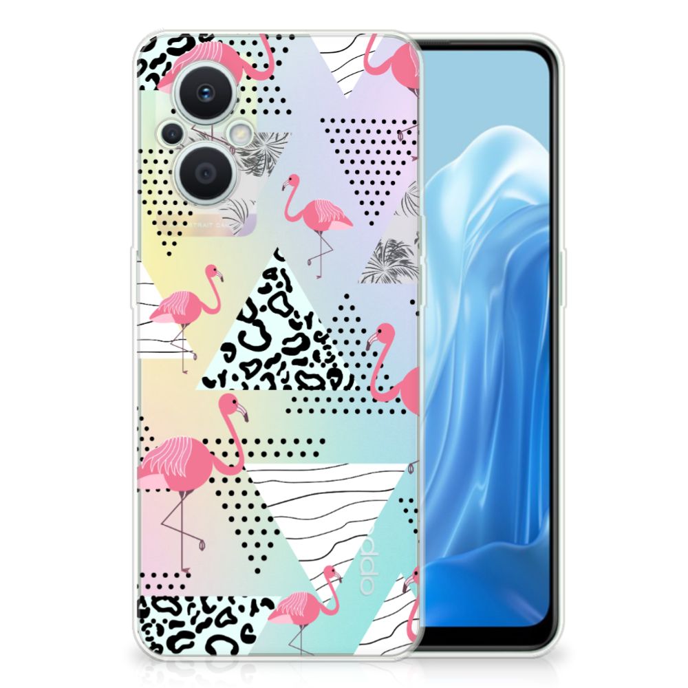 OPPO Reno8 Lite TPU Hoesje Flamingo Triangle B2C Telecom