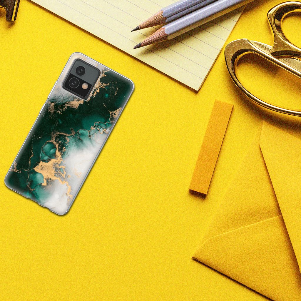 TPU Siliconen Hoesje voor Motorola Moto G72 Marmer Groen