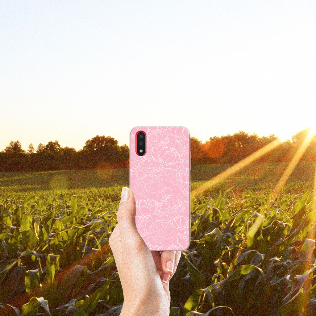 Samsung Galaxy A01 TPU Case White Flowers B2C Telecom