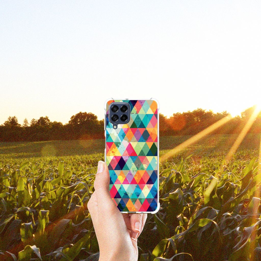 Samsung Galaxy M53 Doorzichtige Silicone Hoesje Geruit B2C Telecom