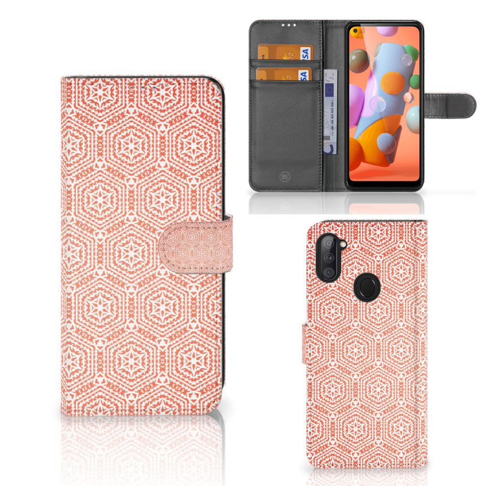 Samsung Galaxy M11 | A11 Telefoon Hoesje Pattern Orange