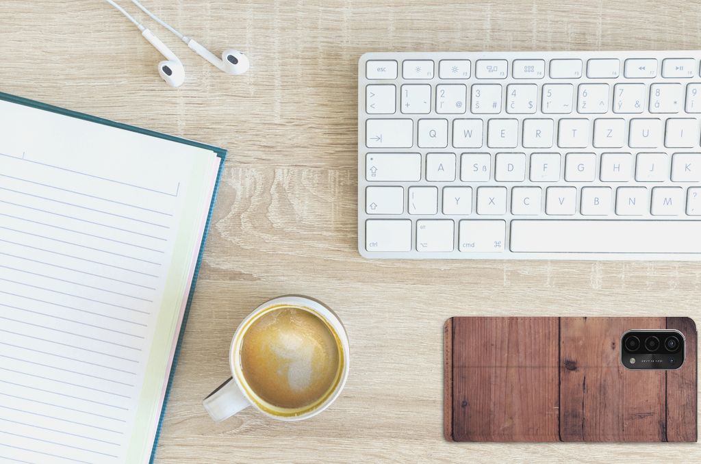 OPPO A54 5G | A74 5G | A93 5G Book Wallet Case Old Wood - B2C Telecom