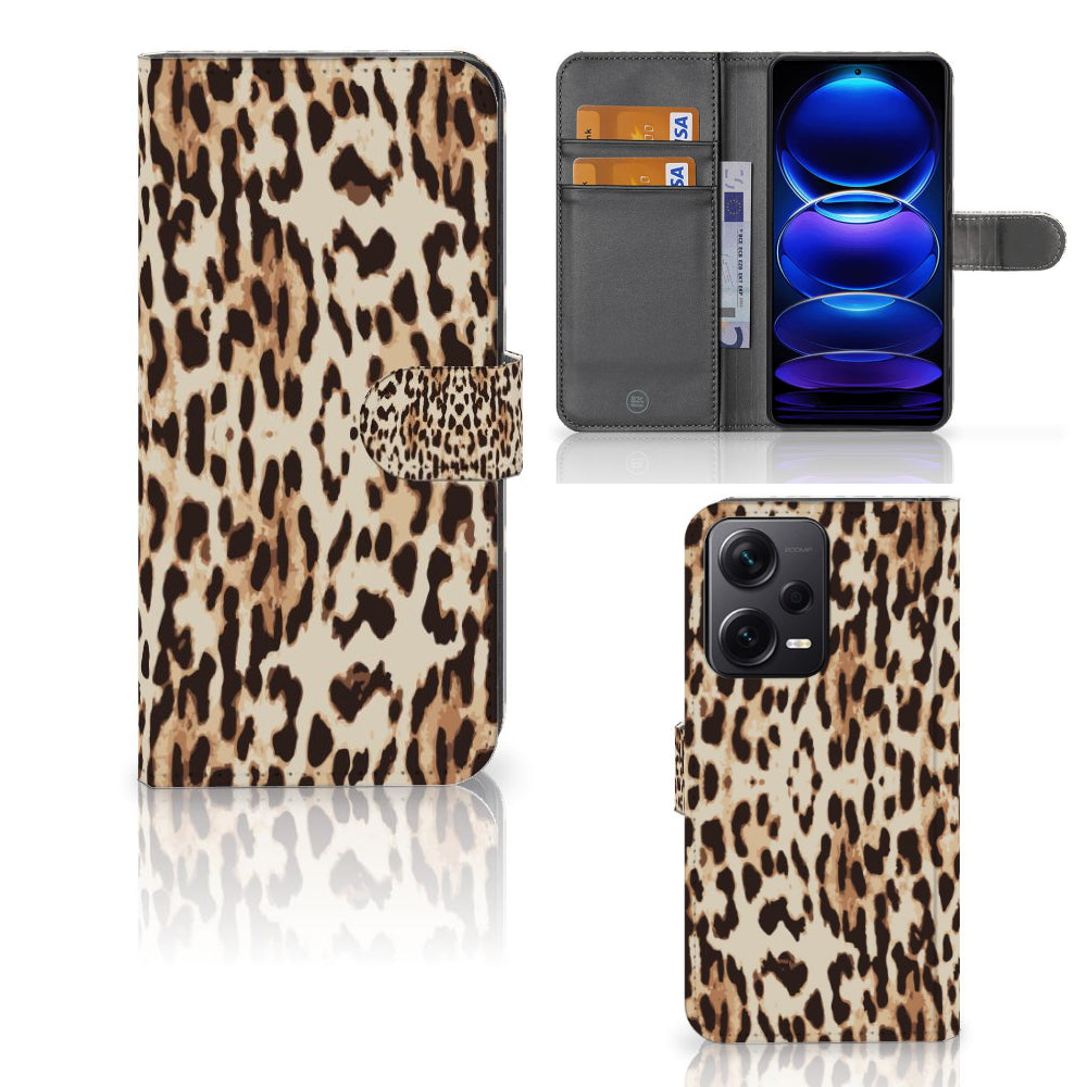Xiaomi Poco X5 Pro | Note 12 Pro 5G Telefoonhoesje met Pasjes Leopard