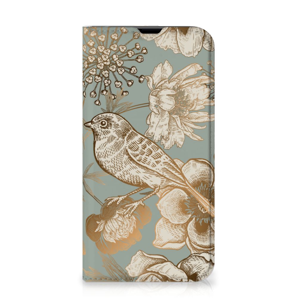 Smart Cover voor iPhone 13 Pro Vintage Bird Flowers - B2C Telecom