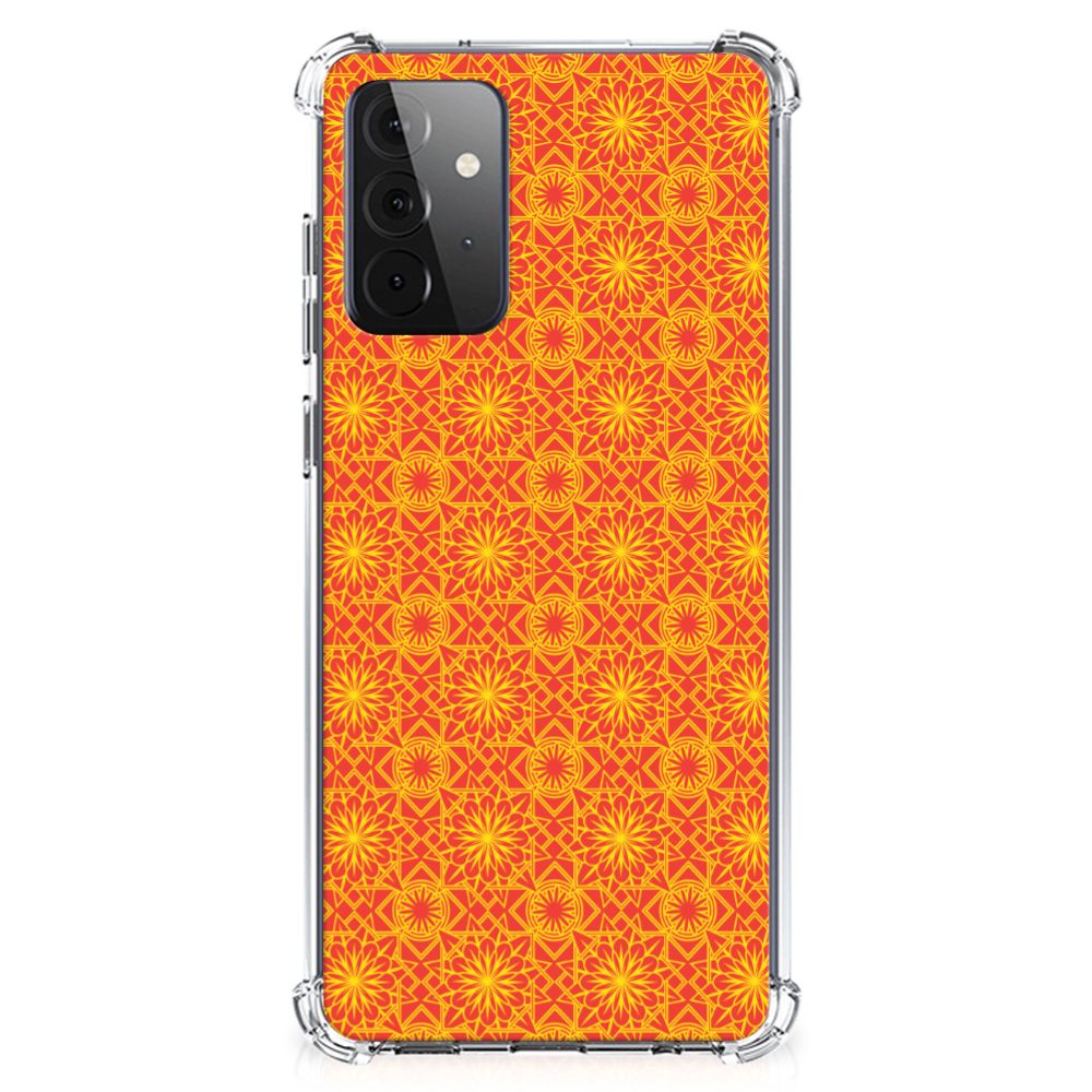 Samsung Galaxy A72 4G/5G Doorzichtige Silicone Hoesje Batik Oranje