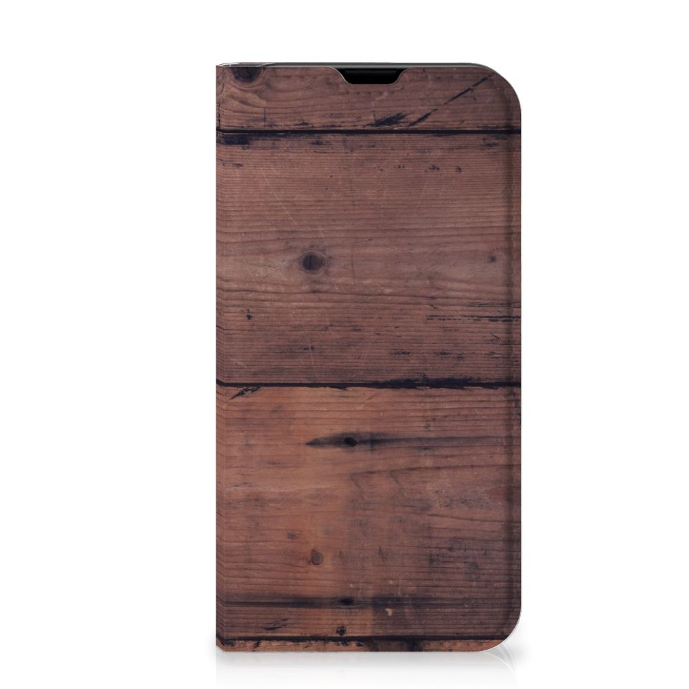 iPhone 13 Mini Book Wallet Case Old Wood - B2C Telecom