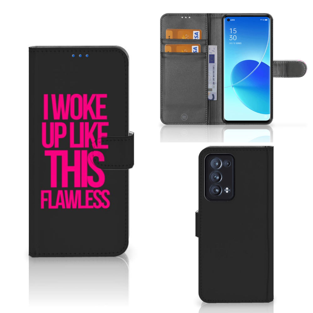 OPPO Reno 6 Pro Plus 5G Hoesje met naam Woke Up - Origineel Cadeau Zelf Maken