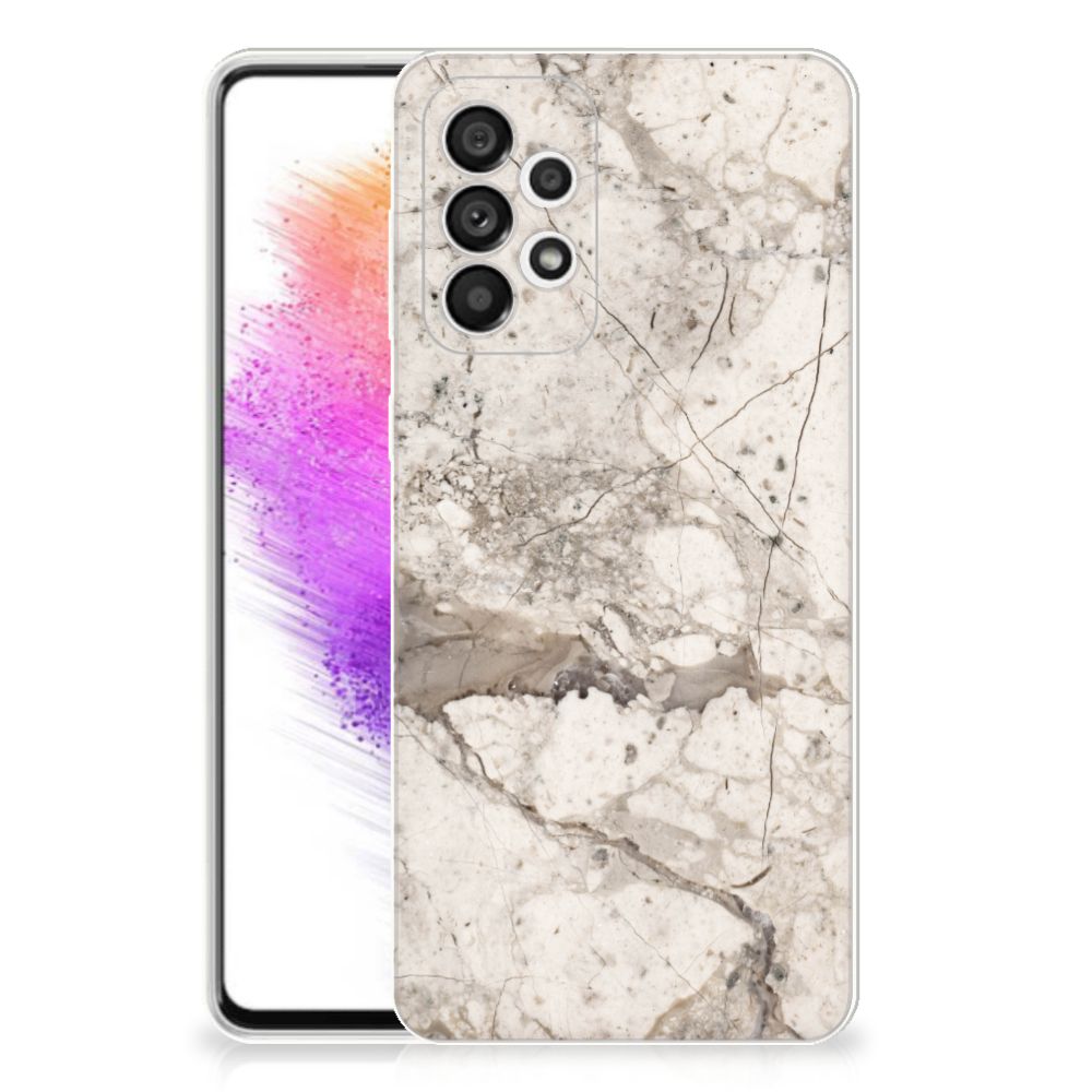 Samsung Galaxy A73 5G TPU Siliconen Hoesje Marmer Beige B2C Telecom