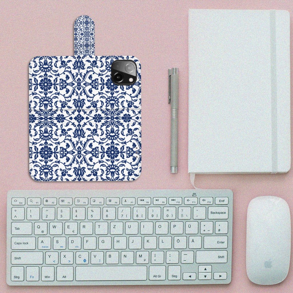 iPhone 13 Mini Hoesje Flower Blue