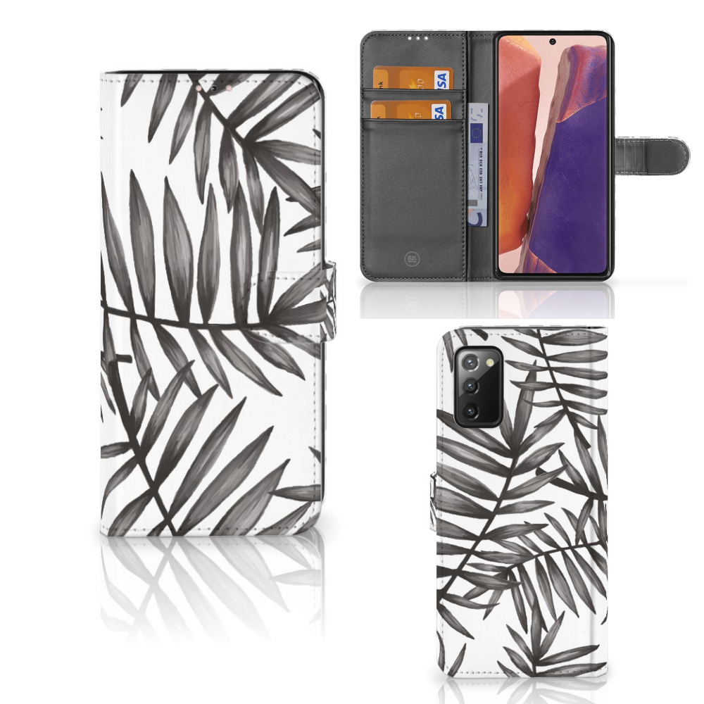 Samsung Galaxy Note 20 Hoesje Leaves Grey