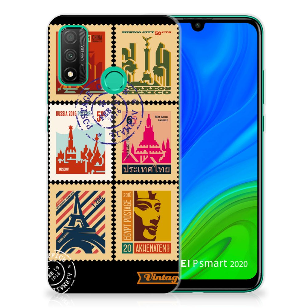 Huawei P Smart 2020 Siliconen Back Cover Postzegels B2C Telecom