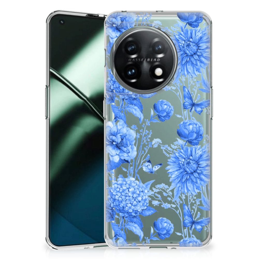 TPU Case voor OnePlus 11 Flowers Blue
