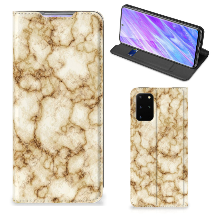 Samsung Galaxy S20 Plus Standcase Marmer Goud - B2C Telecom