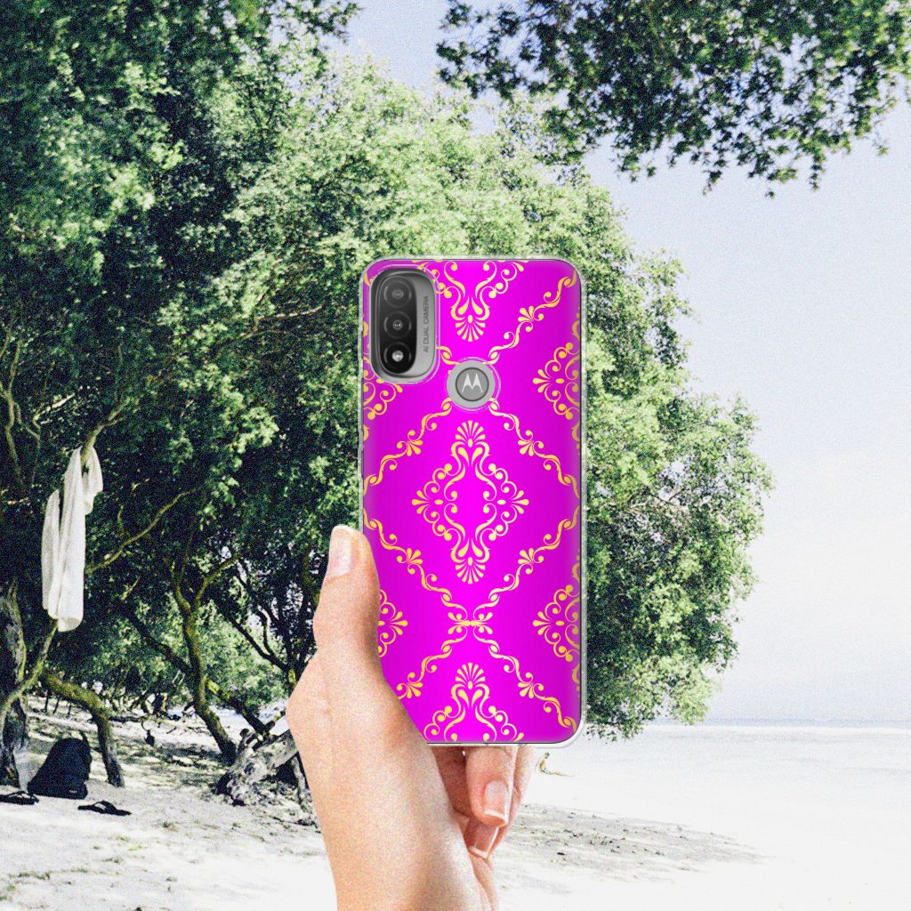 Siliconen Hoesje Motorola Moto E20 | E40 Barok Roze B2C Telecom