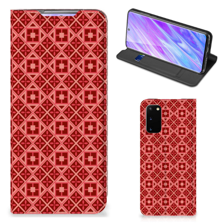 Samsung Galaxy S20 Hoesje met Magneet Batik Rood
