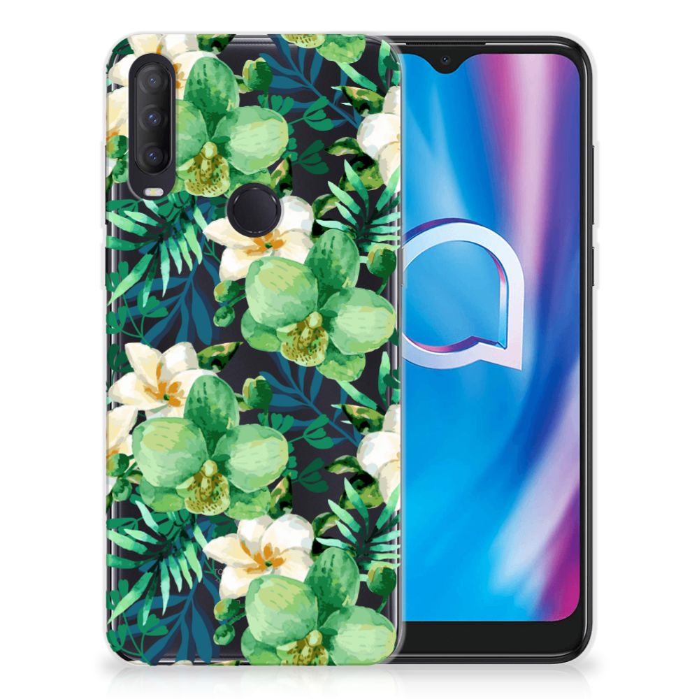 Alcatel 1S (2020) TPU Case Orchidee Groen B2C Telecom