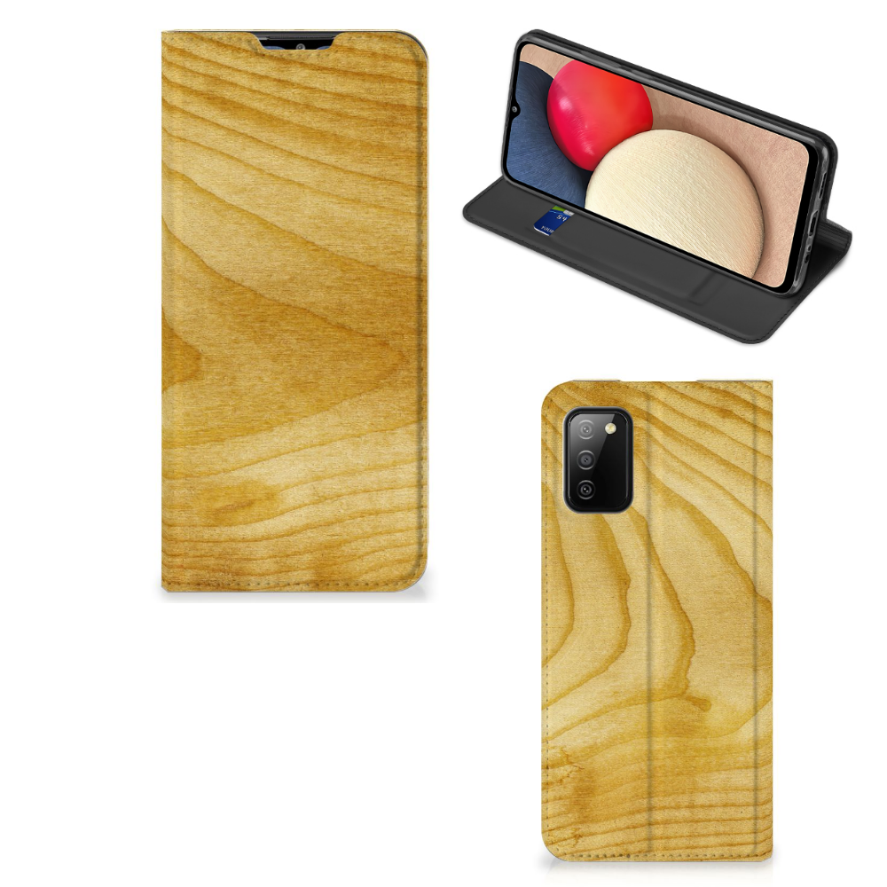 Samsung Galaxy M02s | A02s Book Wallet Case Licht Hout - B2C Telecom