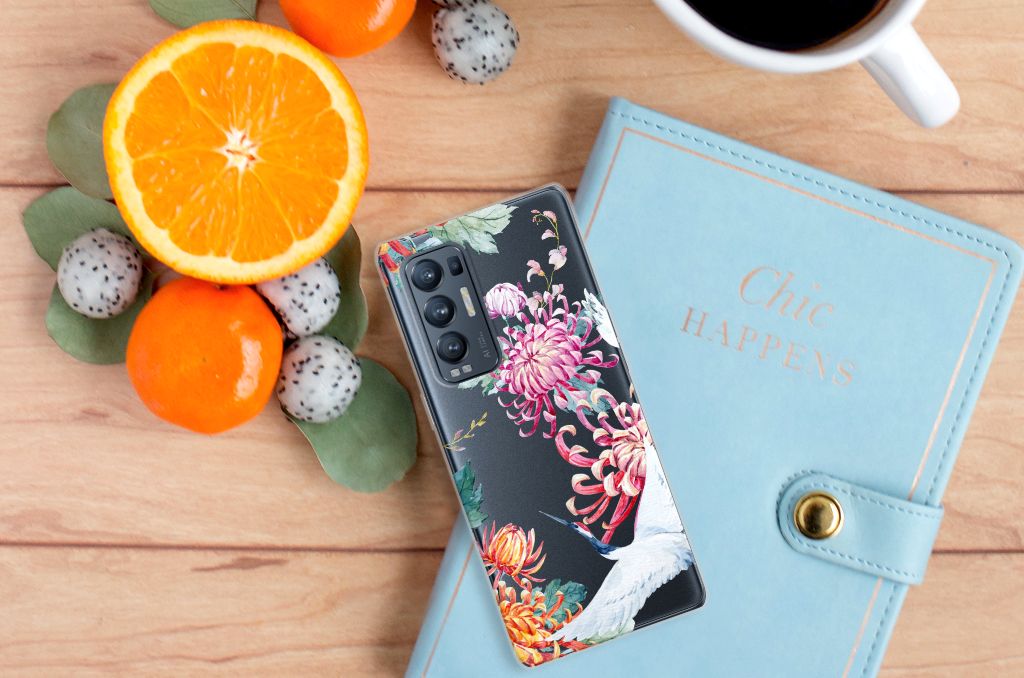 OPPO Find X3 Neo TPU Hoesje Bird Flowers B2C Telecom