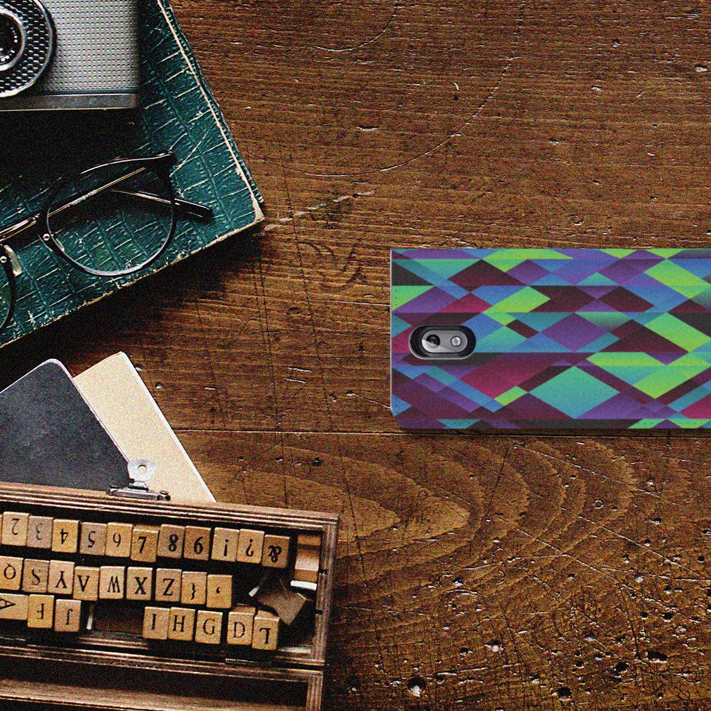 Nokia 3.1 (2018) Stand Case Abstract Green Blue