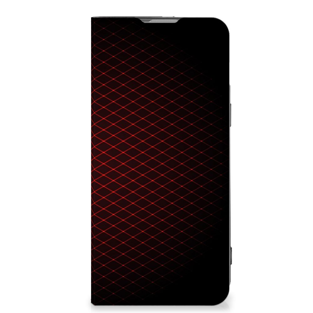 OnePlus Nord 2T Hoesje met Magneet Geruit Rood - B2C Telecom
