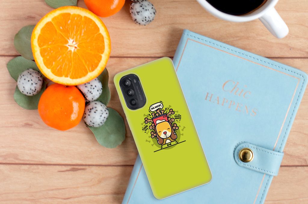 Motorola Moto G52/G82 Telefoonhoesje met Naam Doggy Biscuit B2C Telecom