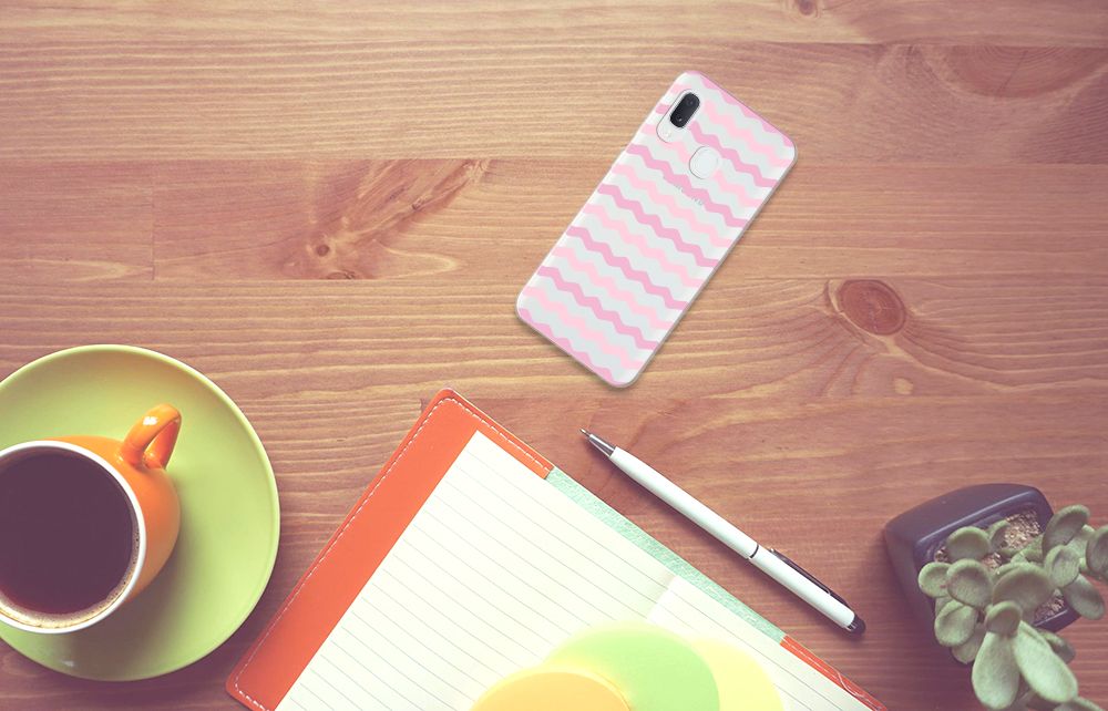 Samsung Galaxy A20e TPU bumper Waves Roze