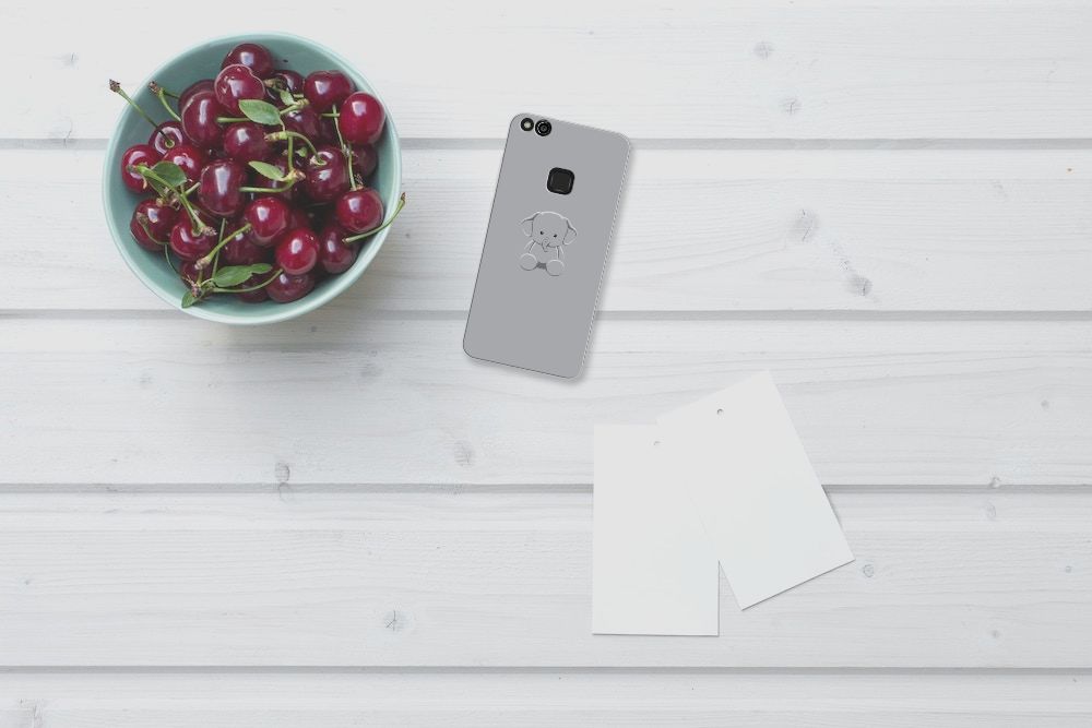 Huawei P10 Lite Telefoonhoesje met Naam Grijs Baby Olifant