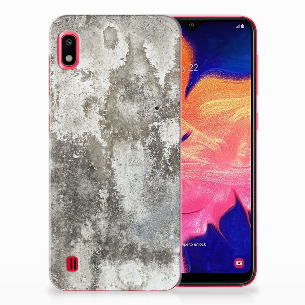 Samsung Galaxy A10 TPU Siliconen Hoesje Beton Print