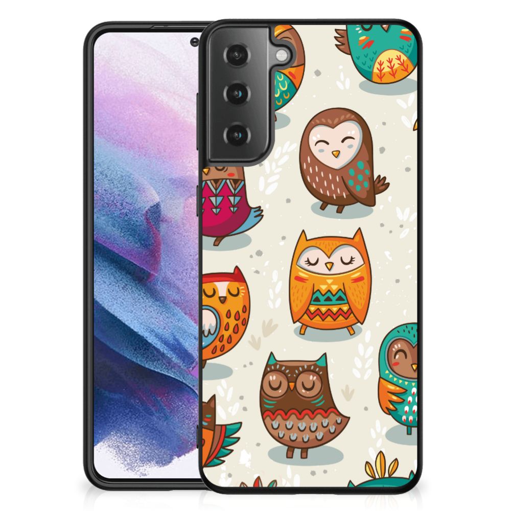 Samsung Galaxy S21 Plus Dierenprint Telefoonhoesje Vrolijke Uilen