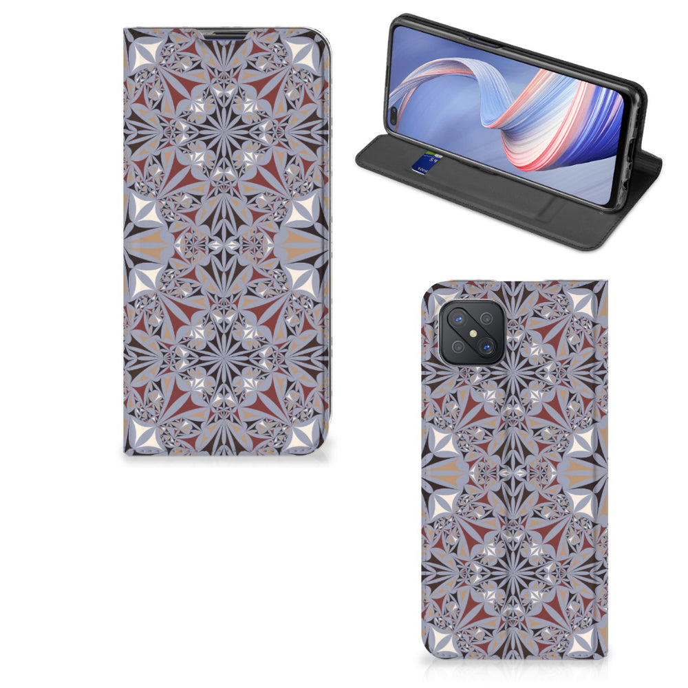 OPPO Reno4 Z 5G Standcase Flower Tiles