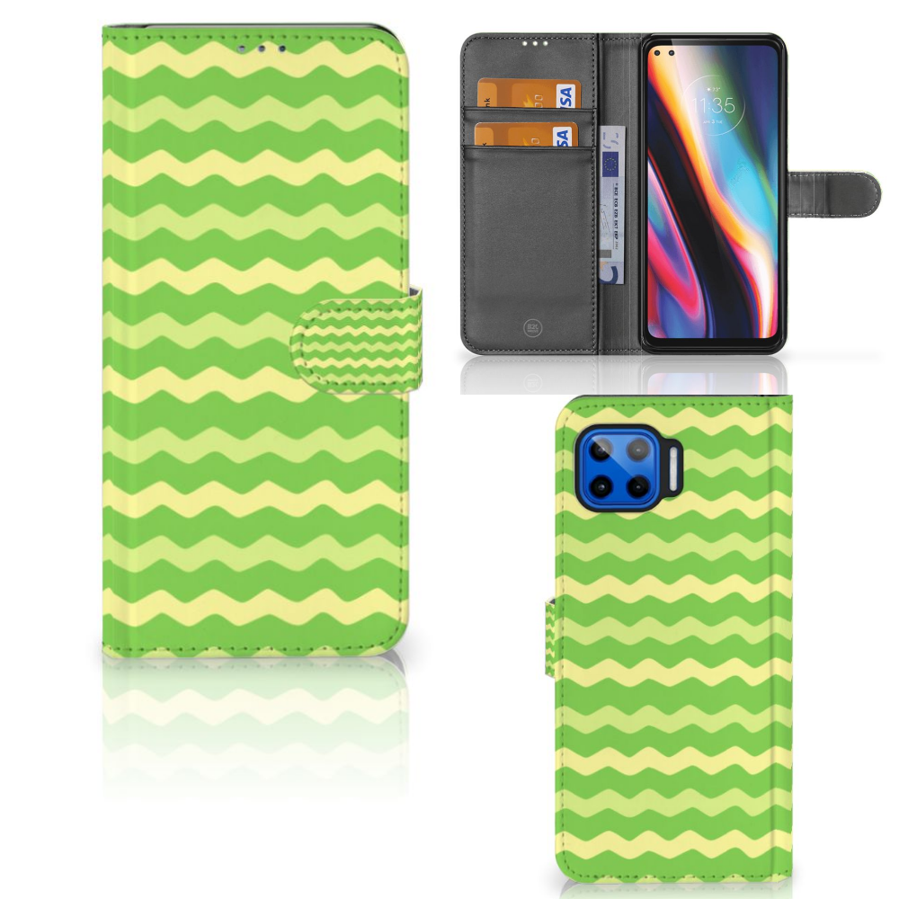 Motorola Moto G 5G Plus Telefoon Hoesje Waves Green