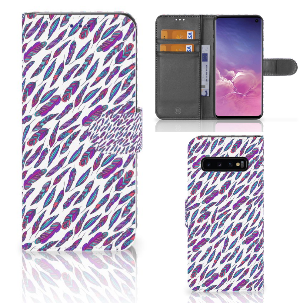 Samsung Galaxy S10 Telefoon Hoesje Feathers Color