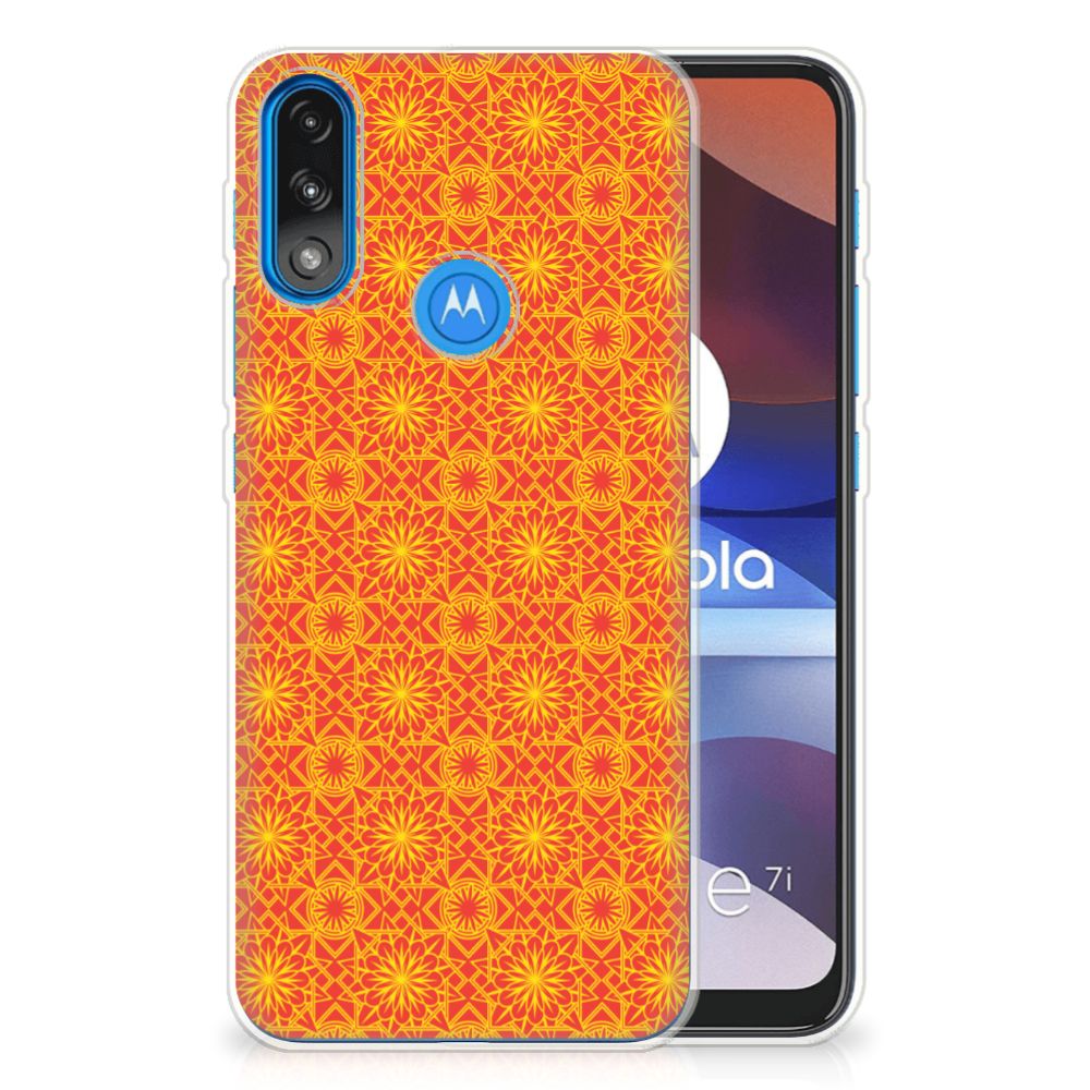 Motorola Moto E7/E7i Power TPU bumper Batik Oranje B2C Telecom